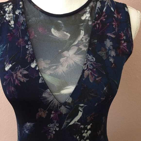 Fuzzi Hummingbird Print Tulle Cocktail Dress - NWT - Picture 5 of 8